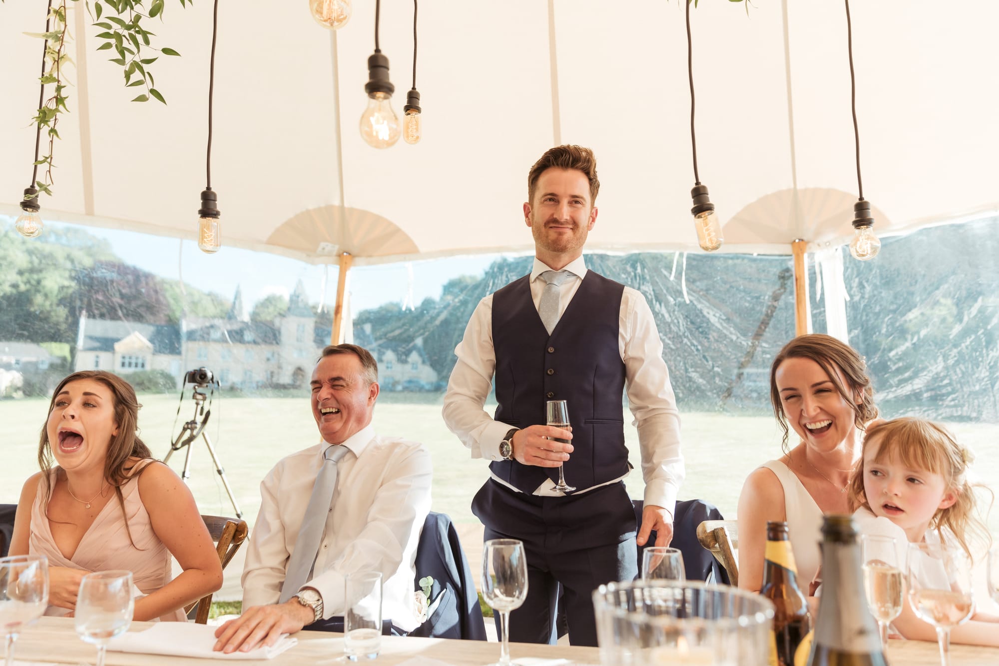 Katie & Matt at Place House, St Mawes, Cornwall — documentary wedding photograph, frame 597