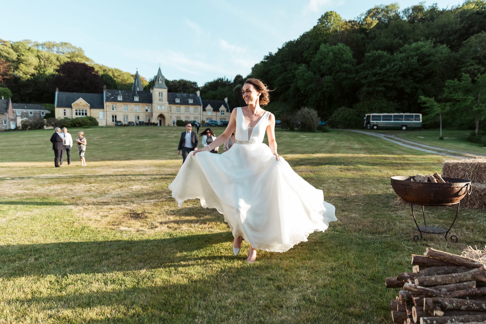 Katie & Matt at Place House, St Mawes, Cornwall — documentary wedding photograph, frame 642